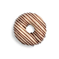 Chocolate dipped donut with chocolate drizzle lines