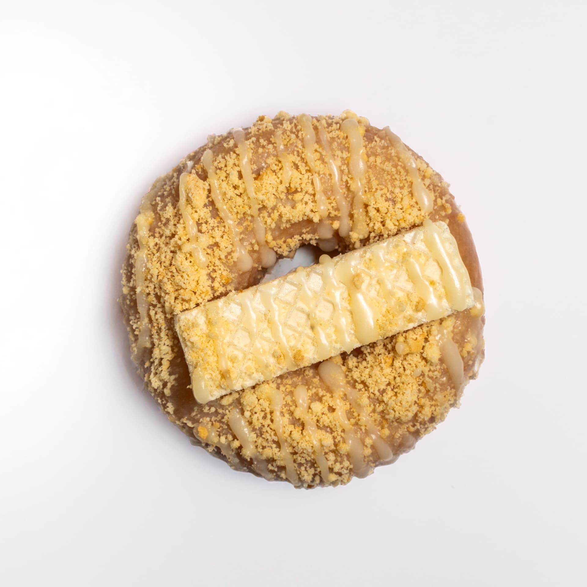 White chocolate ganache filled donut