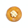 Caramel cream filled donut with cream centre